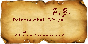 Princzenthal Zója névjegykártya